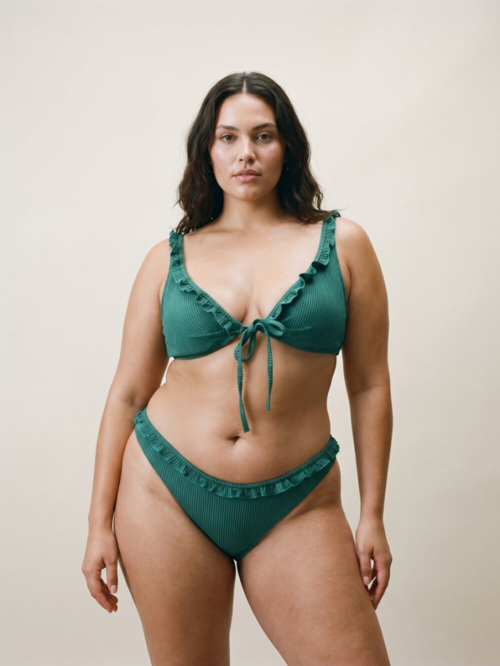 SOLID & STRIPED Teal Ruffle Bikini